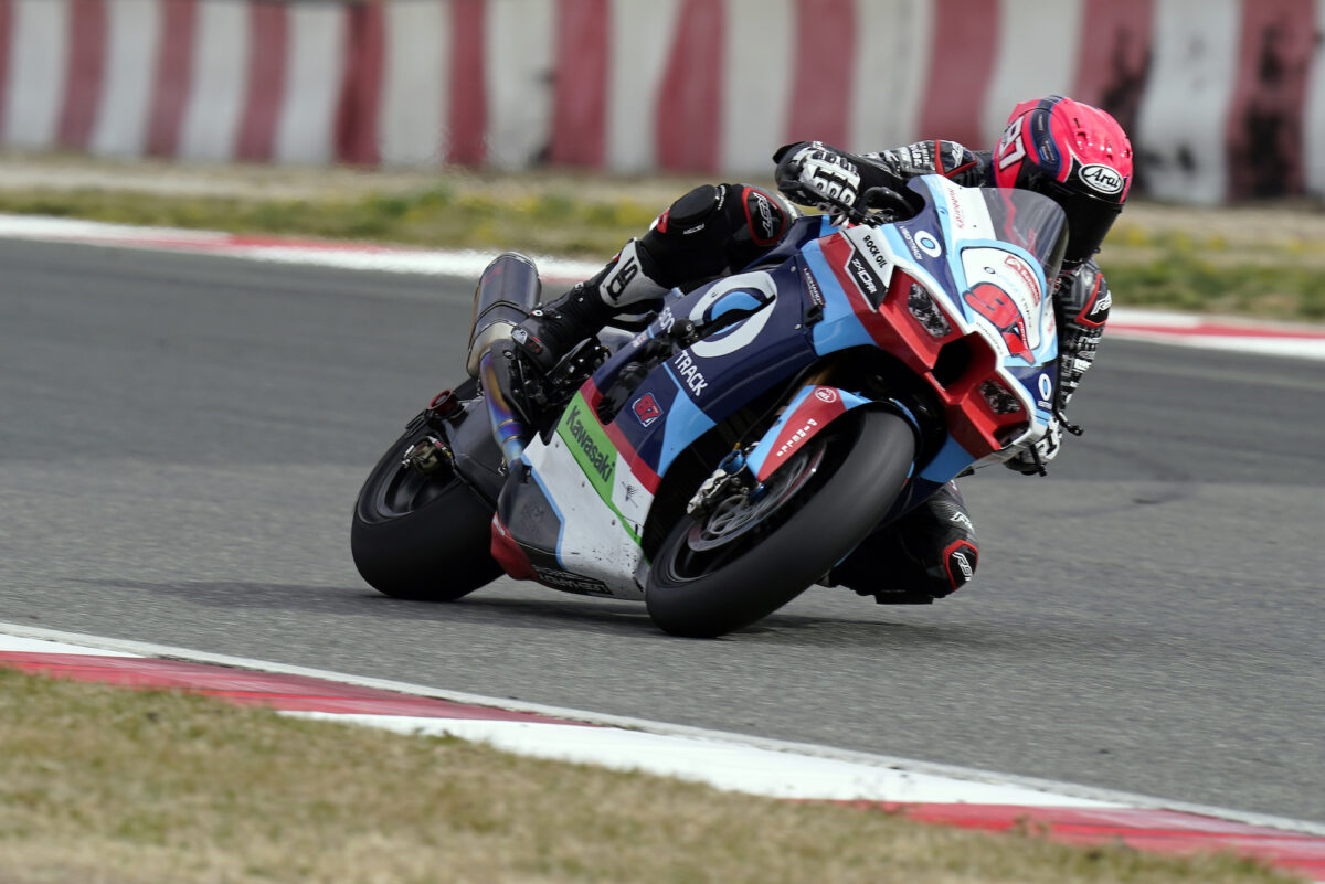 BSB Test Navarra, Circuito de Navarra, Navarre, Spain.11th March 2023. Bradley Perie, GBR, Lee Hardy Racing Kawasaki, Kawasaki ZX-10RR,