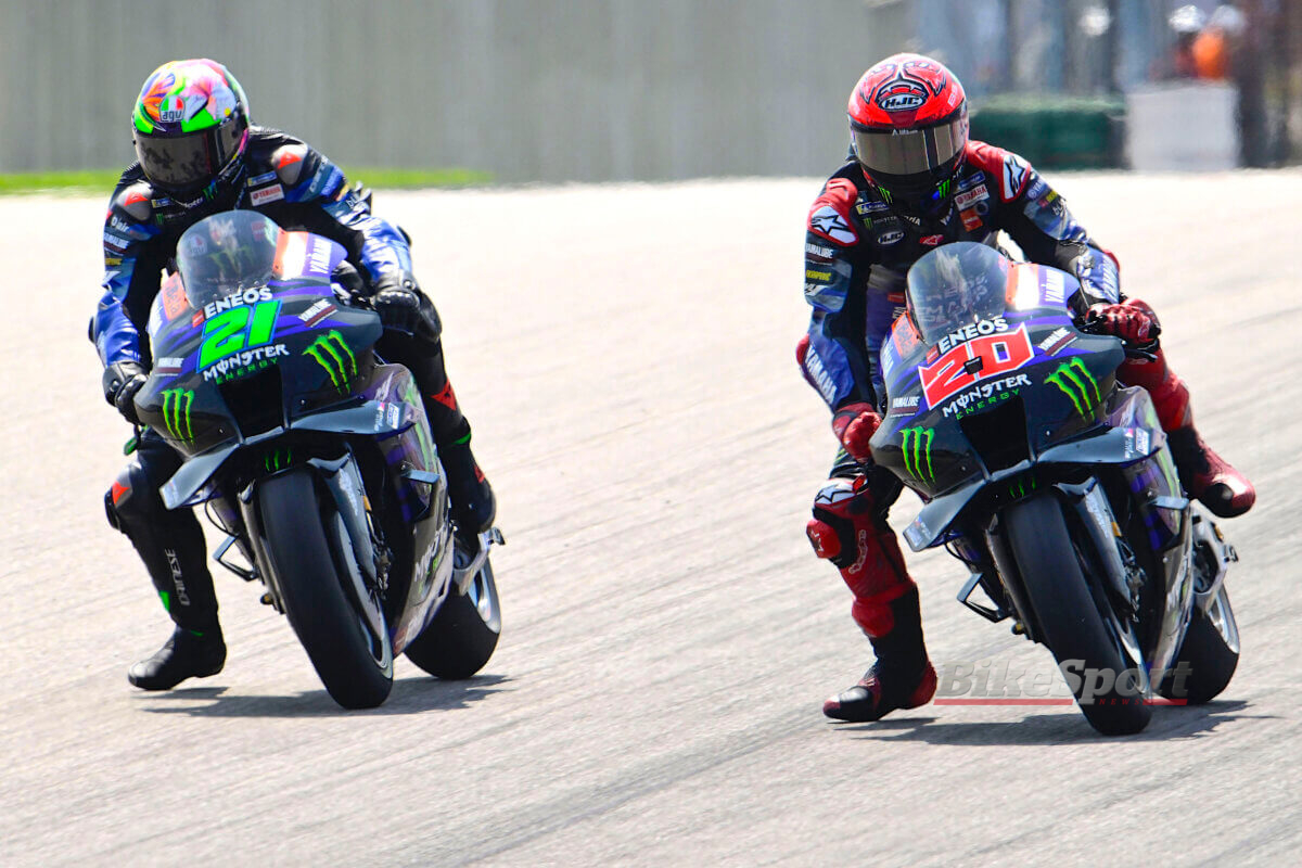 Franco Morbidelli, Fabio Quartararo, Monster Energy Yamaha Racing, Yamaha M1, 2023 German MotoGP, Sachsenring, action [credit - Gold & Goose]