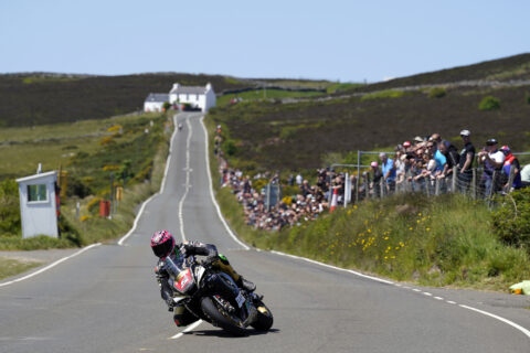 James Hillier, OMG Racing, Yamaha R1, 2023 TT, Isle of Man TT, Superstock TT, action [credit: Tim Keeton/Impact Images]