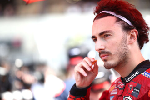 Pecco Bagnaia, Ducati Lenovo Team, French MotoGP, Ducati GP23, Le Mans, 2023 MotoGP, portrait [credit: Gold and Goose]