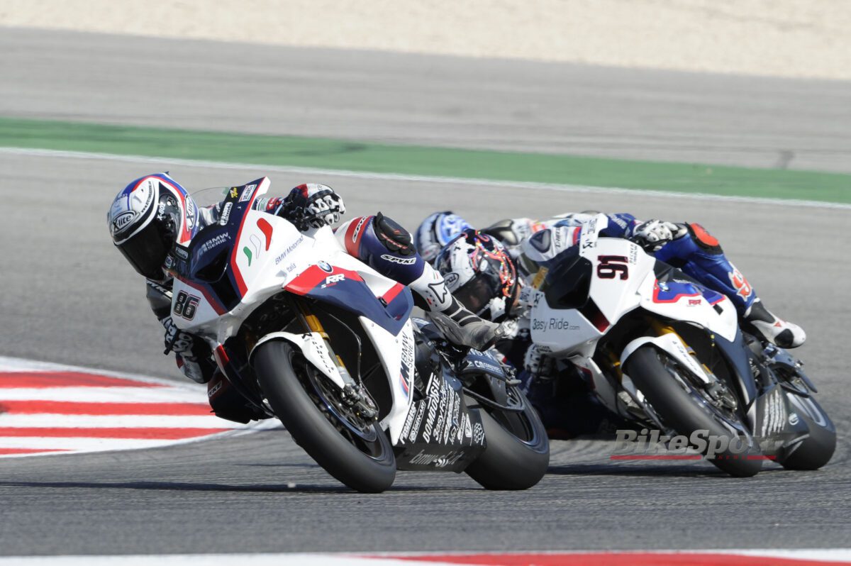 Ayrton Badovini, Leon Haslam, BMW Italia SBK, BMW S 1000 RR, 2011 WorldSBK, Misano, action [credit - Gold & Goose]