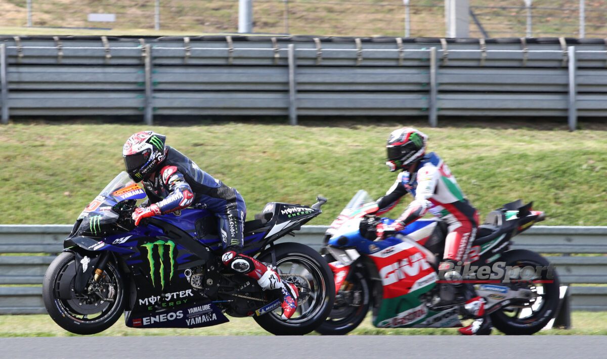 Fabio Quartararo, Alex Rins, Monster Energy Yamaha, LCR, Honda RC213V, Yamaha M1, action, start [credit - Gold & Goose]