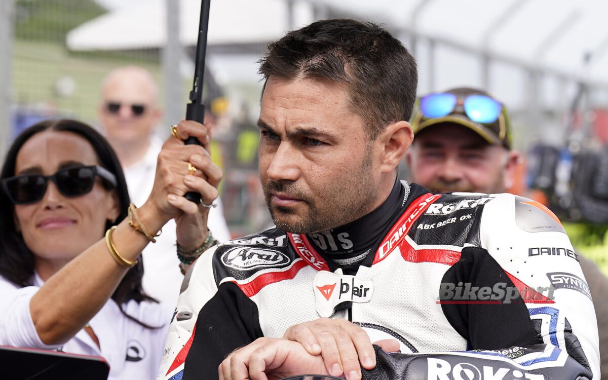 Leon Haslam, ROKiT BMW, BMW M 1000 RR, 2023 BSB, Donington Park, portrait, grid [credit - Tim Keeton/Impact Images]