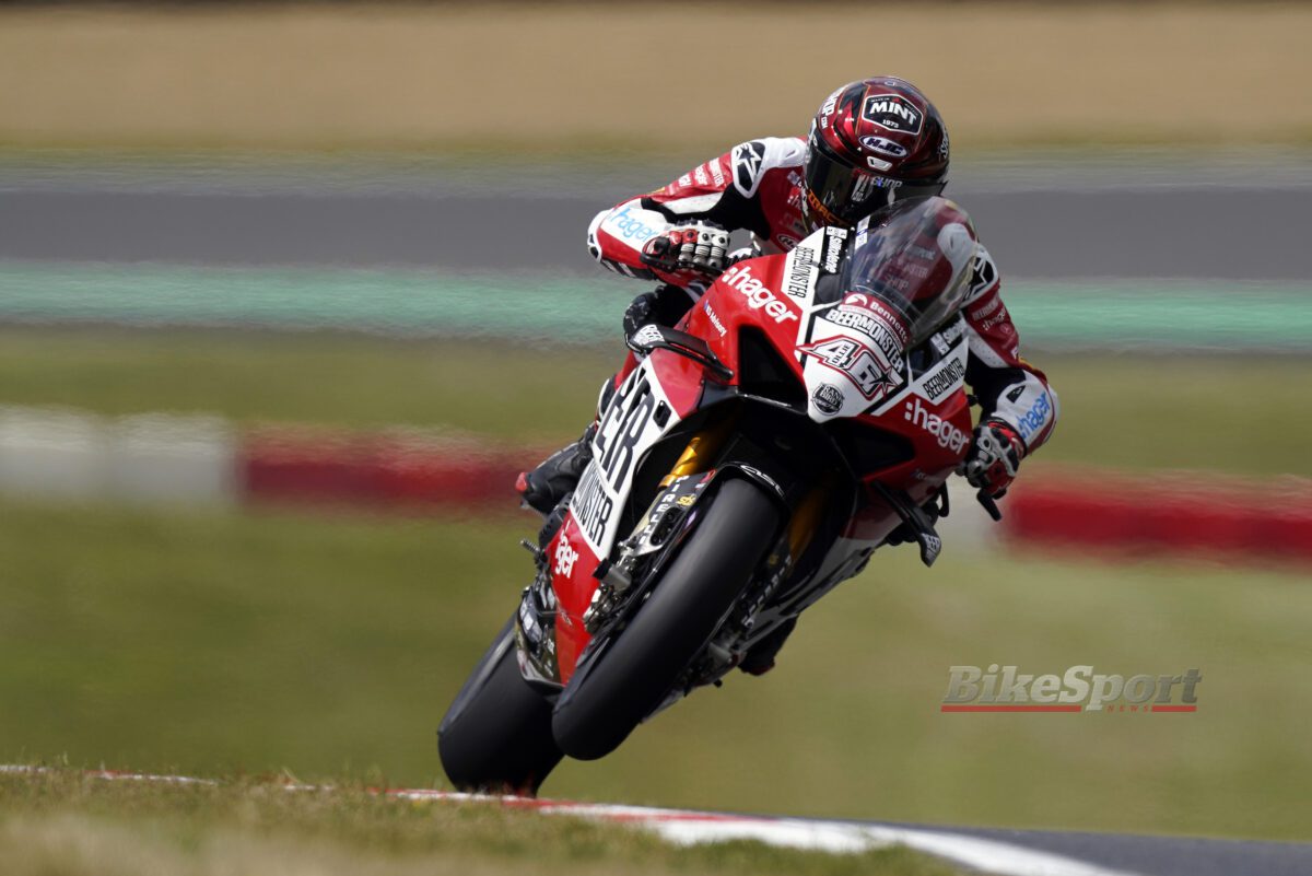 Tommy Bridewell, BeerMonster Ducati, Paul Bird Motorsport, Ducati Panigale V4 R, 2023 BSB, Brands Hatch GP, action [credit - Tim Keeton/Impact Images]