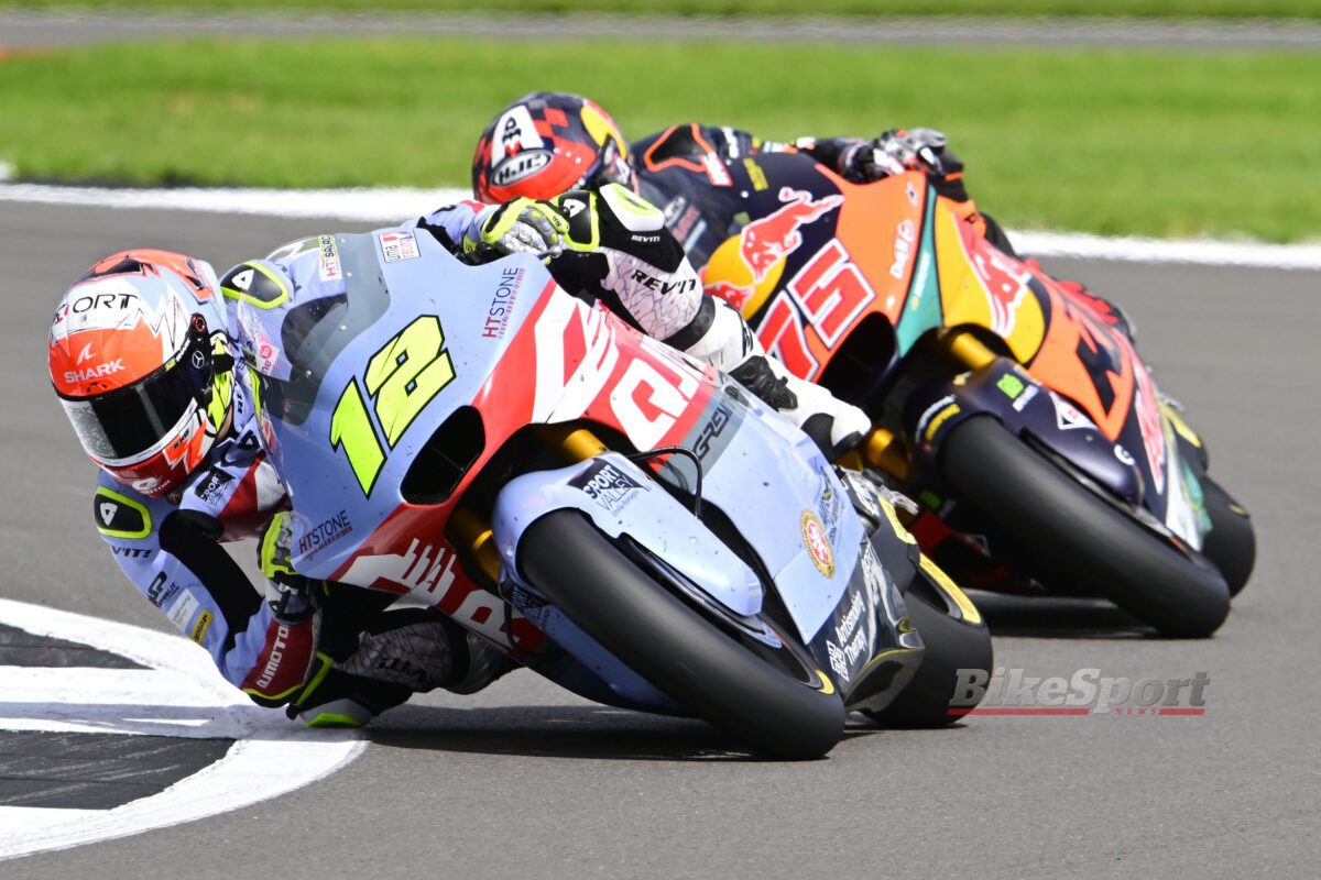 Filip Salac, Gresini Racing, 2023 Moto2, British Moto2, Silverstone, action [credit - Gold & Goose]