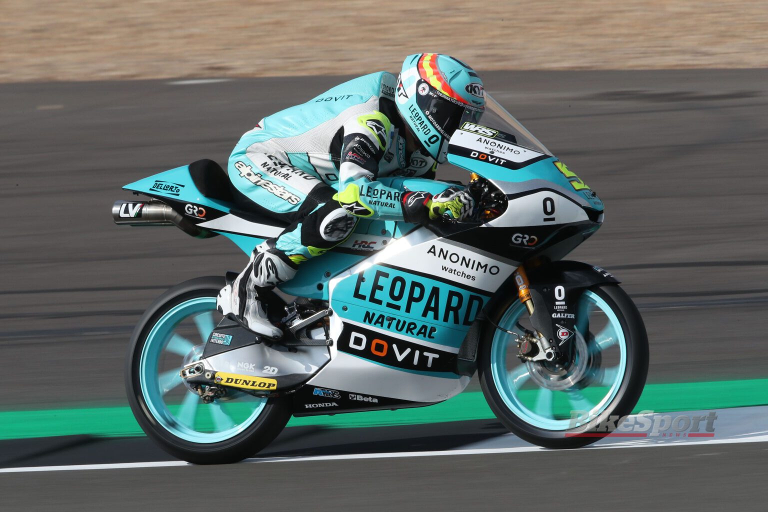 Jaume Masia, Leopard Racing, Honda, 2023 Moto3, British Moto3, Silverstone, action [credit - Gold & Goose]