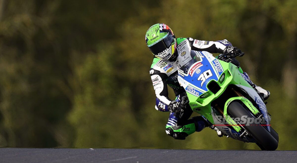 Max Cook, Cheshire Mouldings FS-3 Racing, Kawasaki ZX-10RR, 2023 BSB, Oulton Park, action [credit - Tim Keeton/Impact Images]