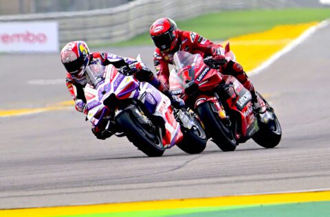 Jorge Martin, Pecco Bagnaia, Pramac Ducati, Ducati Corse, Ducati GP23, 2023 Indian MotoGP, Buddh, action [Gold & Goose]