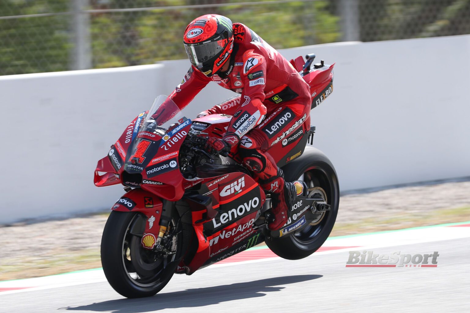 Pecco Bagnaia, Ducati Team, Ducati GP23, 2023 MotoGP, Catalunya MotoGP, Barcelona, action - credit to Gold and Goose