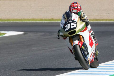 Somkiat Chantra, Honda Team Asia, 2023 Moto2, Japanese Moto2, Motegi, action [Gold & Goose]