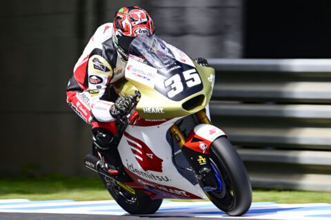 Somkiat Chantra, IDEMITSU Honda Team Asia, 2023 Moto2, Japanese Moto2, Motegi, action [Gold & Goose]