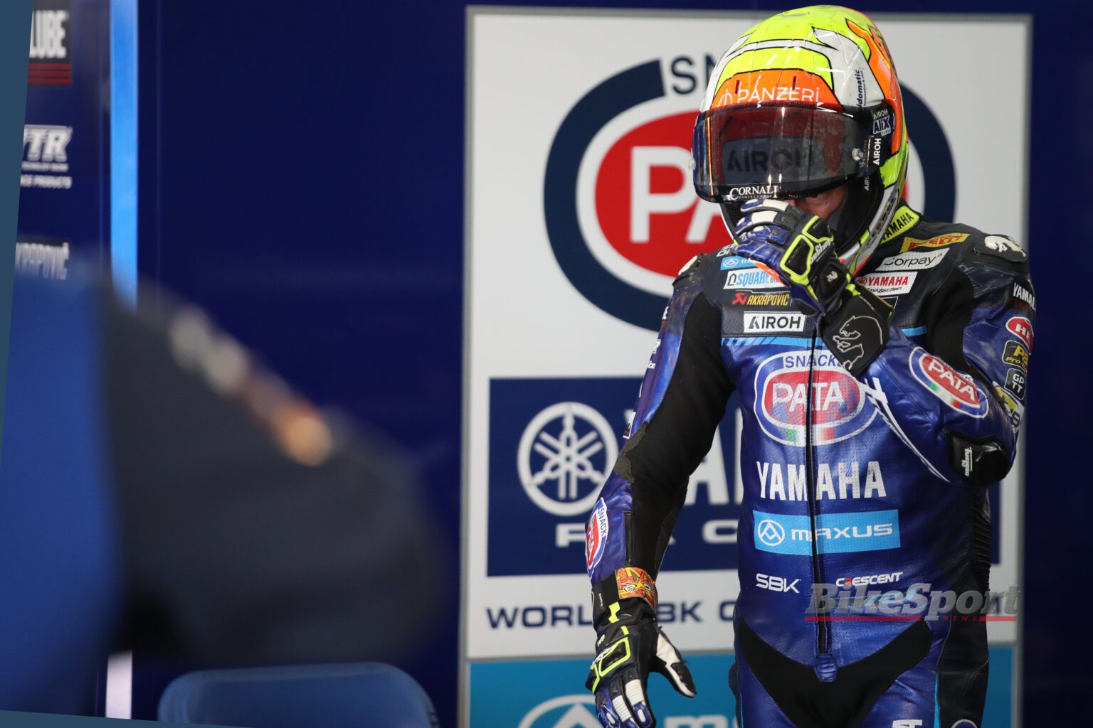 Andrea Locatelli, November 2025 WorldSBK Jerez Test, pit box. Credit: Gold and Goose.